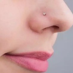 پیرسینگ بینی نگین میخ نقره مدل میخی تک نگین جواهری