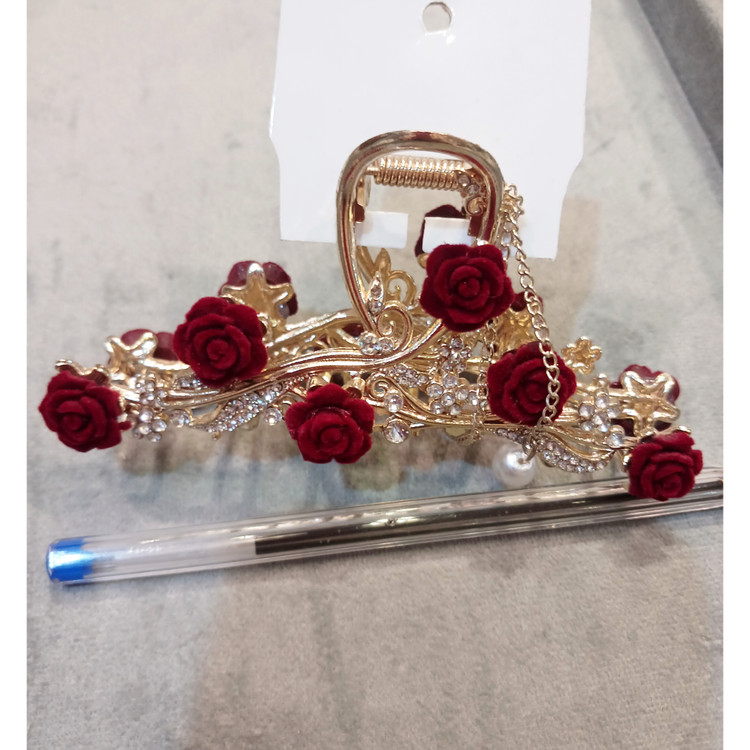 گیره و کلیپس و گلسر فلزی مرواریدی بزرگ مجلسی و روزانه