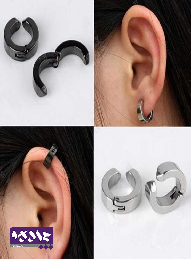 پیرسینگ فیک حلقه استیل ساده مردانه و زنانه و اسپورت رنگ ثابت