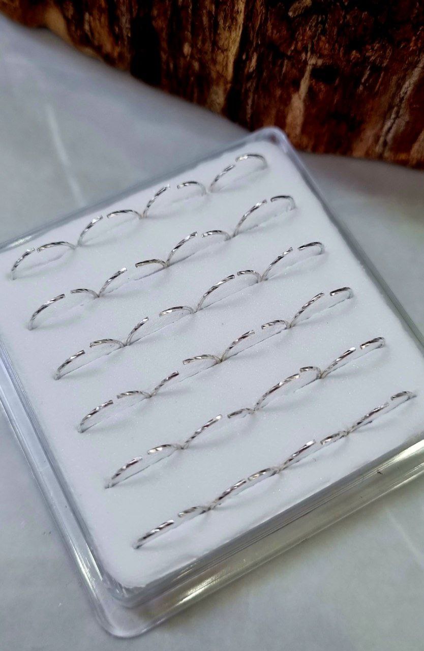 پیرسینگ بینی حلقه میخ نقره حلقه ساده ضدحساسیت