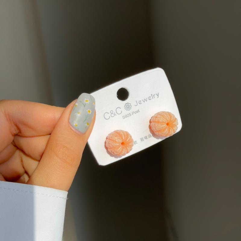 گوشواره های پاییزی نارنگی فانتزی