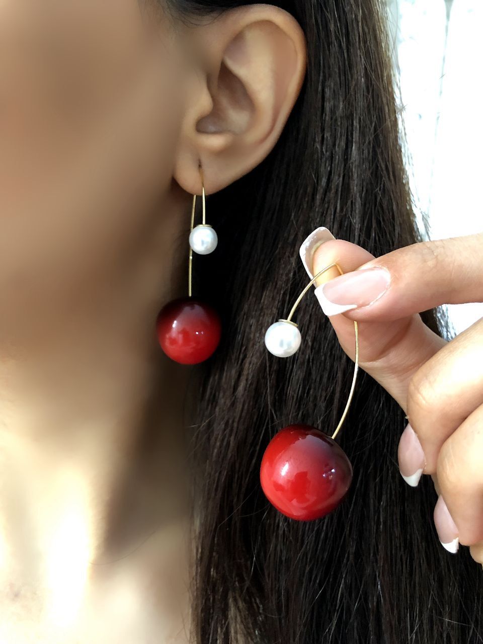 گوشواره گیلاسی گوشواره با طرح گیلاس