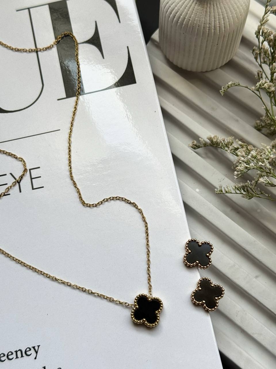 ست زنجیر و گوشواره استیل ونکلیف بدلیجات