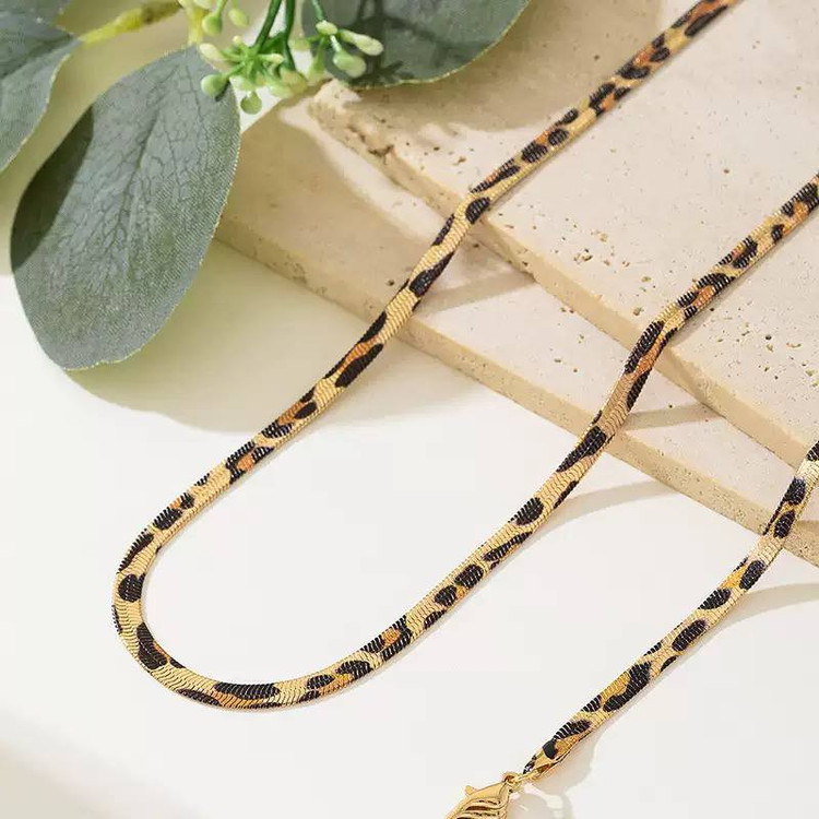 ست گردنبند و دستبند ماری پلنگی