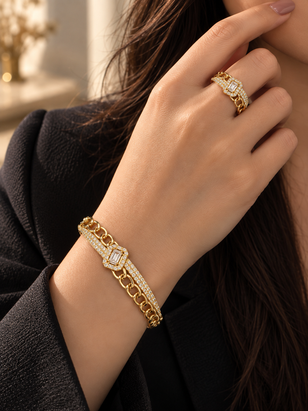 ست بنگل و انگشتر بدلیجات ست دستبند و انگشتر